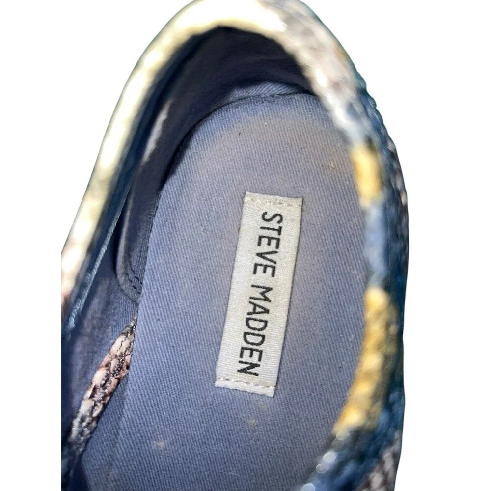 Steve Madden Emmi Women's 8M Platform Snake Print Sneakers VGUC Vegan Colorful